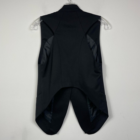HELMUT LANG SMOKING WOOL BLEND VEST HIGH LOW SLEEVELESS JACKET GILLET BLACK XS - Picture 11 of 16
